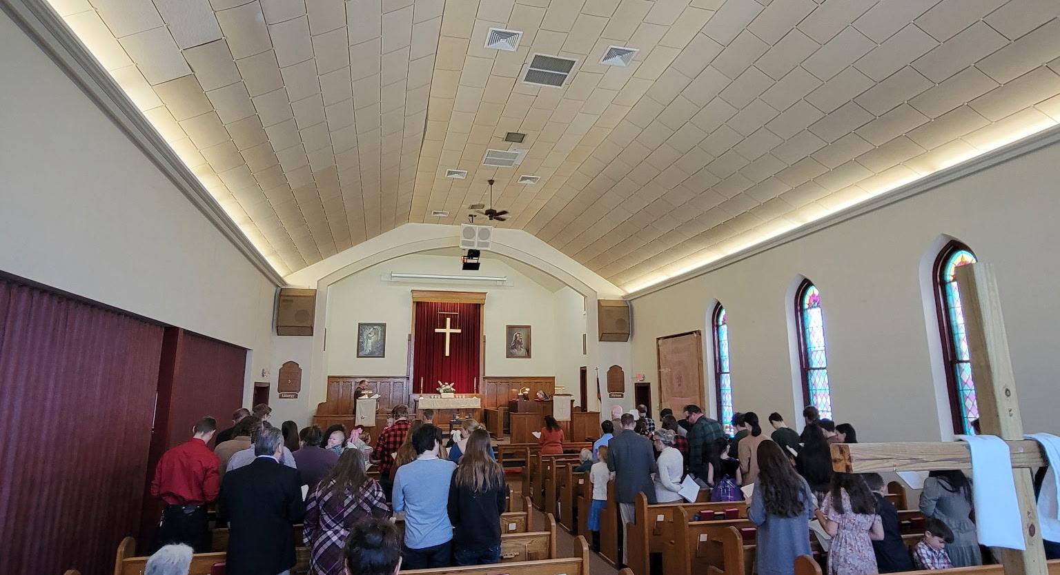 Congregation gathered for Lord's Day worship